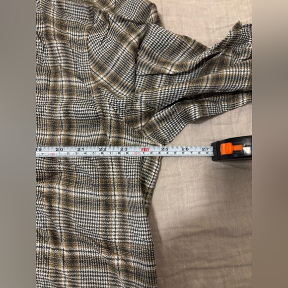 $248 NWT John Varvatos Cole Shirt Men's XXL 2XL Button Down Tan Plaid Mauvewood - Picture 9 of 12